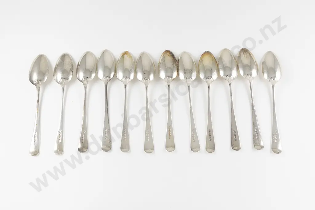 Set Of Twelve Geo III S/S Dessert Spoons Image 1++