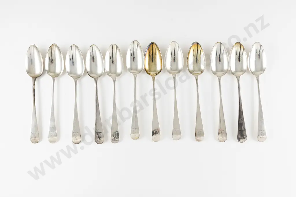 Set Of Twelve Geo III S/S Dessert Spoons Image 1++