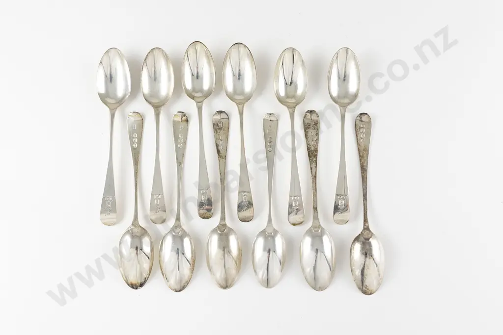 Composed Set Of Twelve Geo III S/S Teaspoons Image 1++