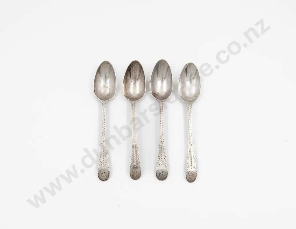 Set Of Four Geo III S/S Coffee Spoons Image 1++