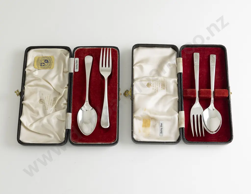 Two Cased S/S 2pce Christening Sets Image 1++