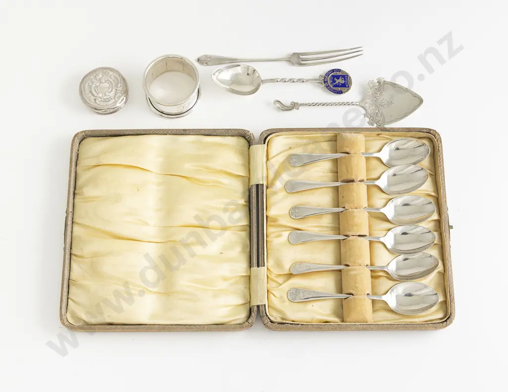 Cased Set Of Six S/S Geo V Coffee Spoons Image 1++