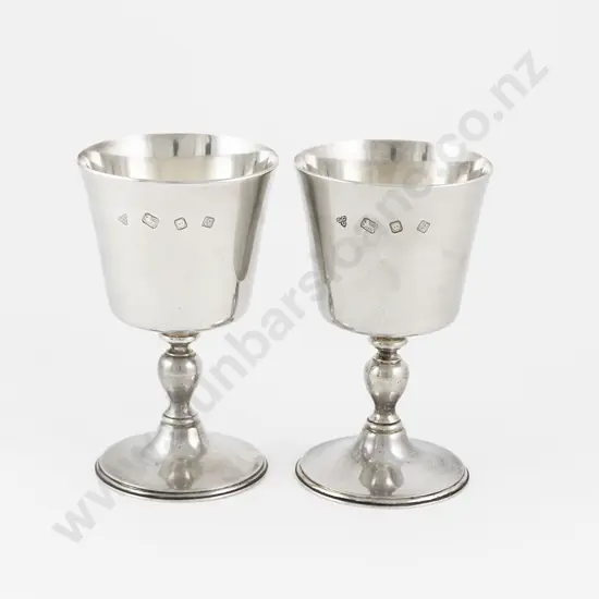 Pair Of  QEII S/S Wine Goblets By Garrard & Co Limited