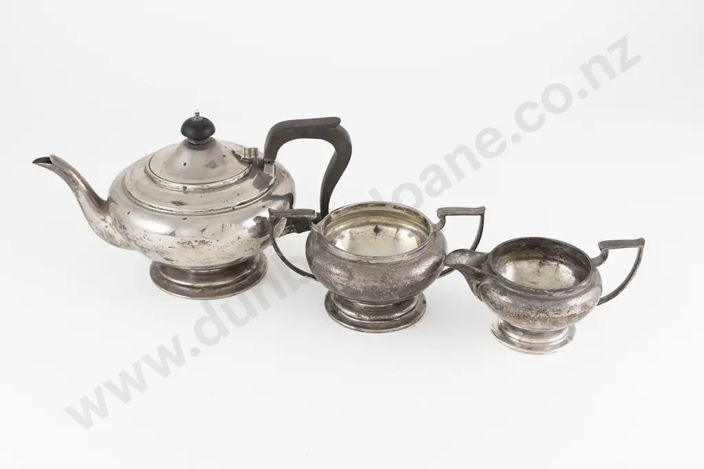 Geo III S/S 3pce Batchelors Teaset Image 1++