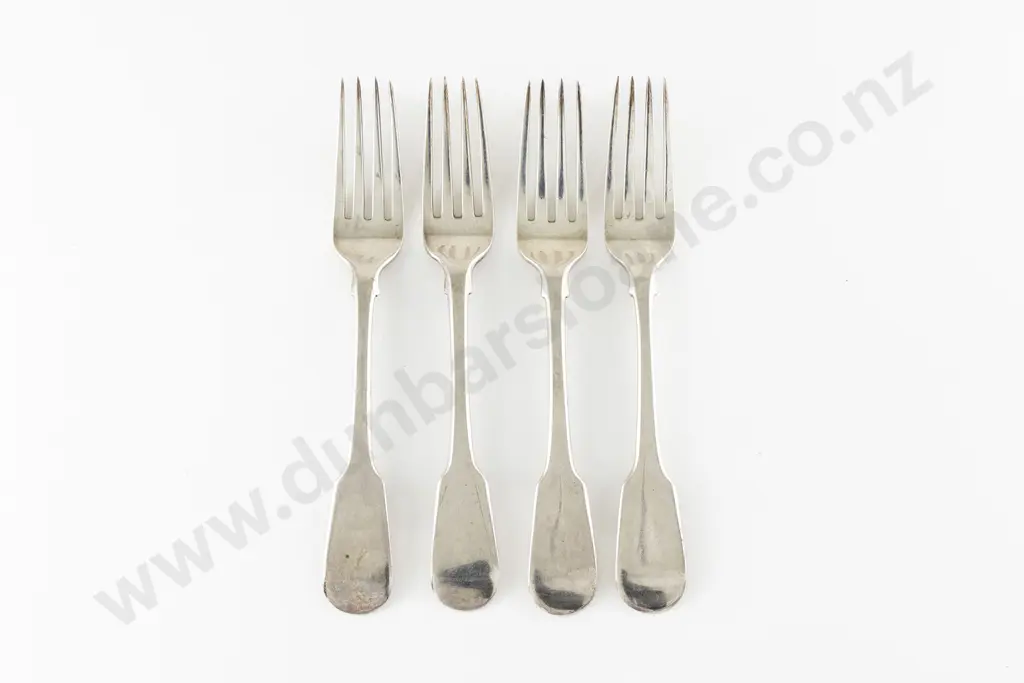 Set Of Four Geo III S/S Table Forks Image 1++