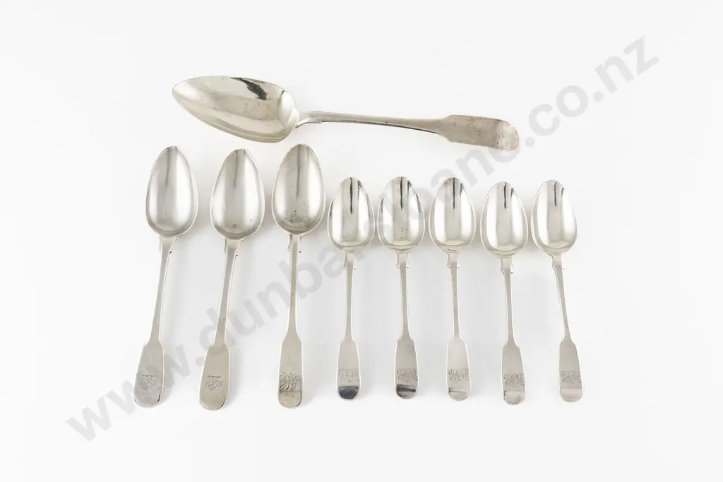 Nine Various S/S Fiddle Pattern Spoons Image 1++