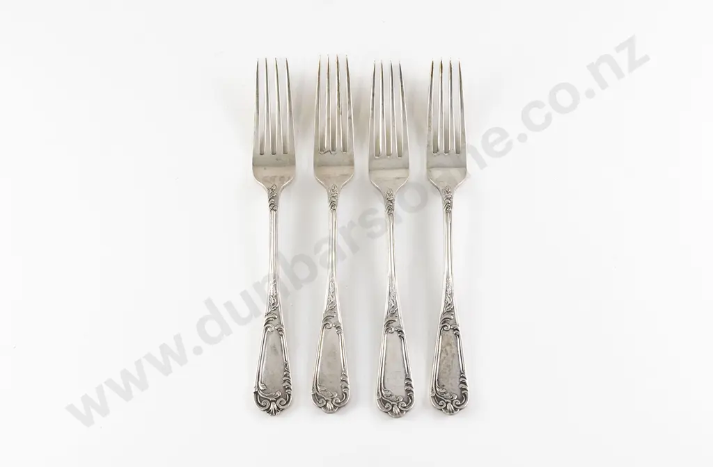 Set Of Four Edw VII S/S Dessert Forks Image 1++