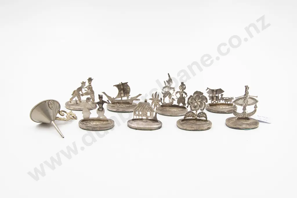 Eight Asian Silver Menu Holders Image 1++