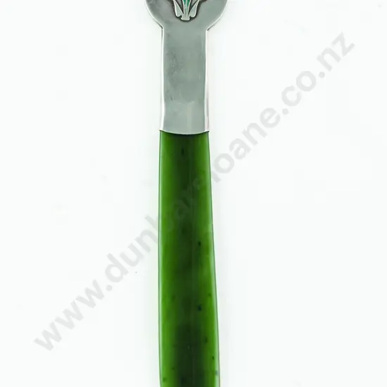Art Nouveau Silver, Enamel & Greenstone Letter Opener In The Manner Of Liberty & Co