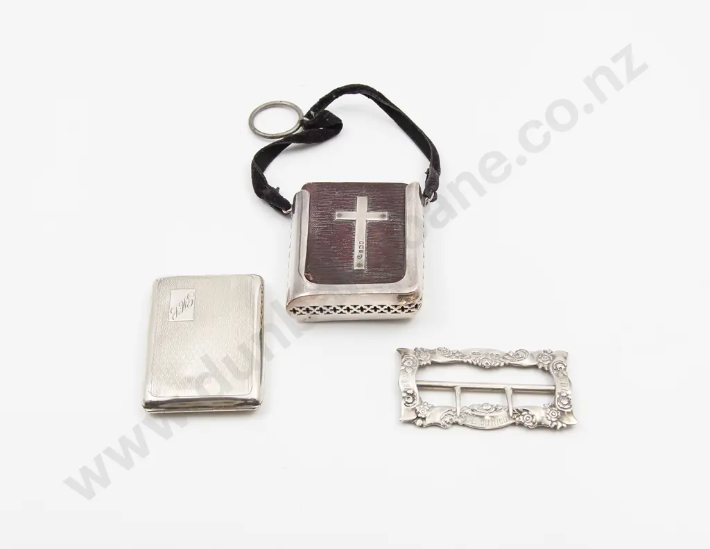 S/S Calling Card Case, Buckle & Chatelaine Prayer Book & Holder Image 1++