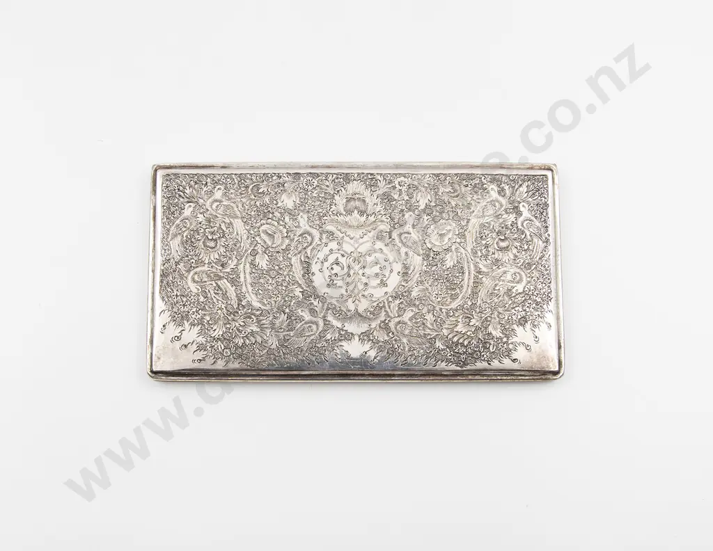 Eastern Heavy Silver Gilt Cigarette Case Image 1++