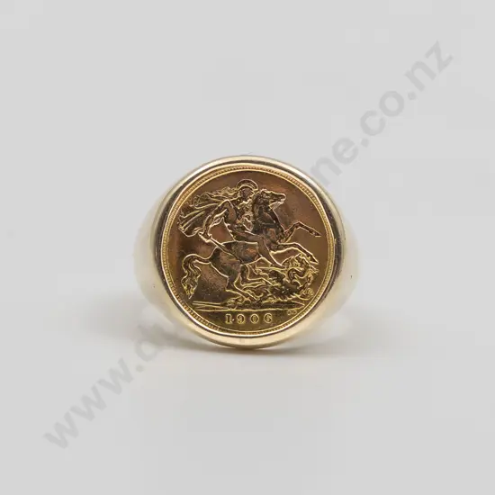 9ct Mounted 1906 Half Sovereign Ring
