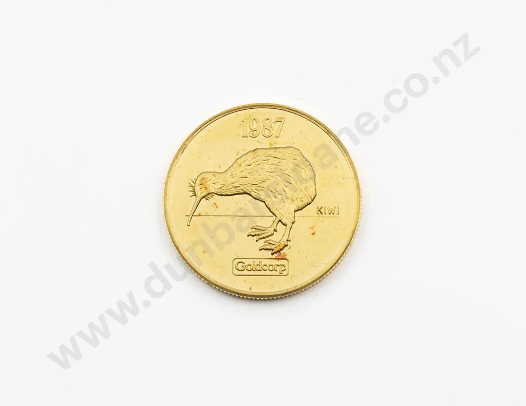 1987 1oz Gold Kiwi Medallion Image 1++