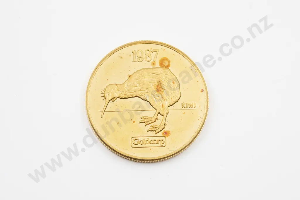 1987 1oz Gold Kiwi Medallion Image 1++