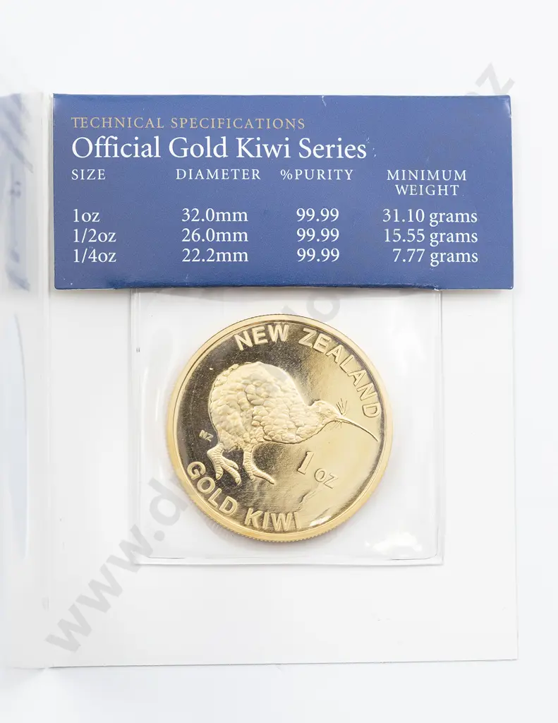 NZ 1oz Gold Kiwi Medallion Image 1++