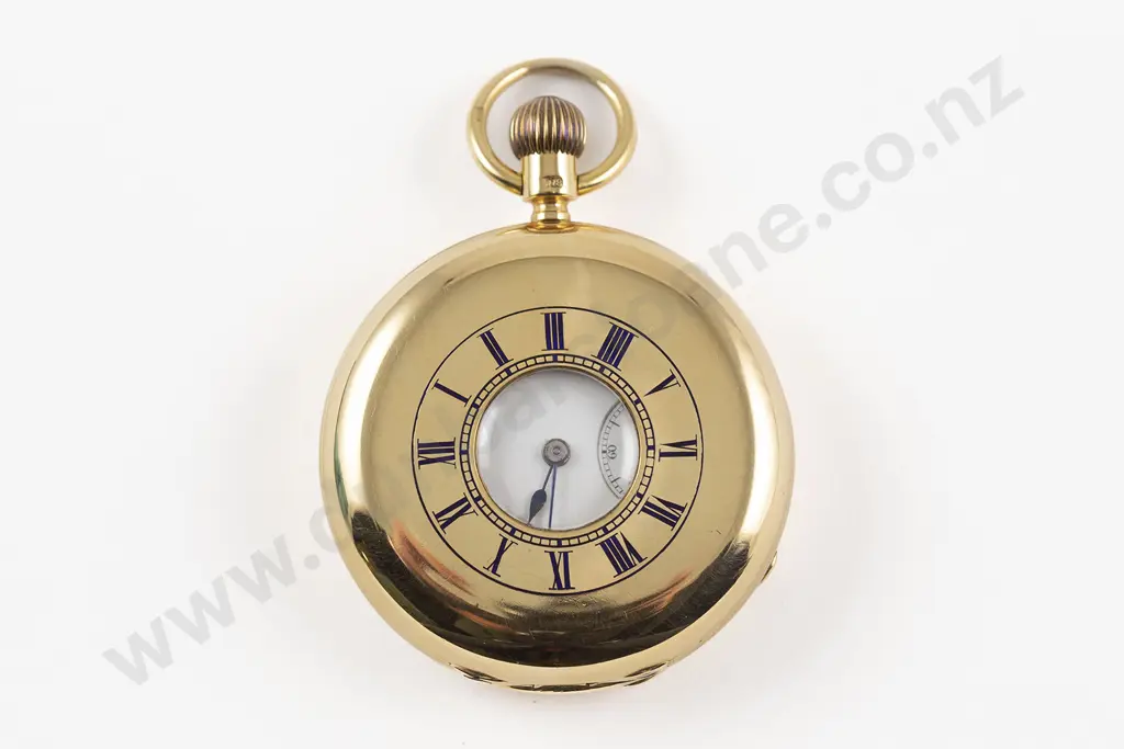 18ct Half Hunter Cased Lever Wind Pocket Watch Image 1++