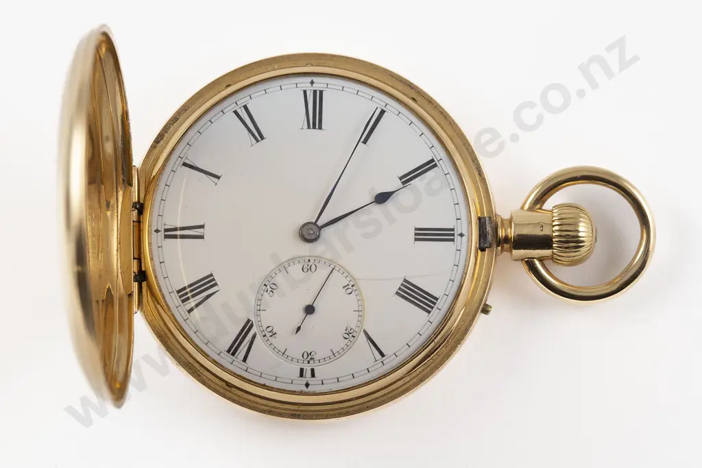 18ct Hunter Cased Lever Wind Pocket Watch Image 1++