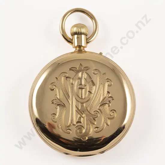 18ct Hunter Cased Lever Wind Pocket Watch