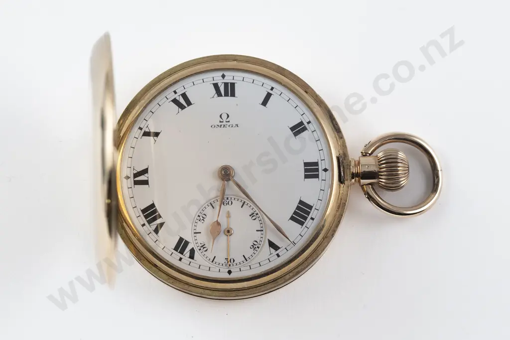 Omega 9ct Hunter Cased Lever Wind Pocket Watch Image 1++