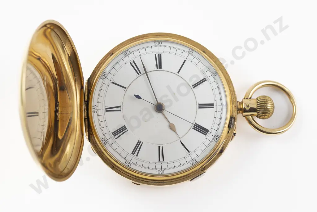 Unmarked Large 18ct Hunter Cased Lever Wind Pocket Watch Image 1++