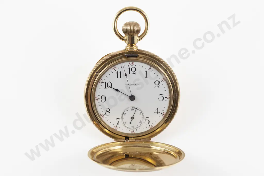 A.W.W. Co Waltham Riverside 18ct Large Hunter Cased Lever Wind Pocket Watch Image 1++