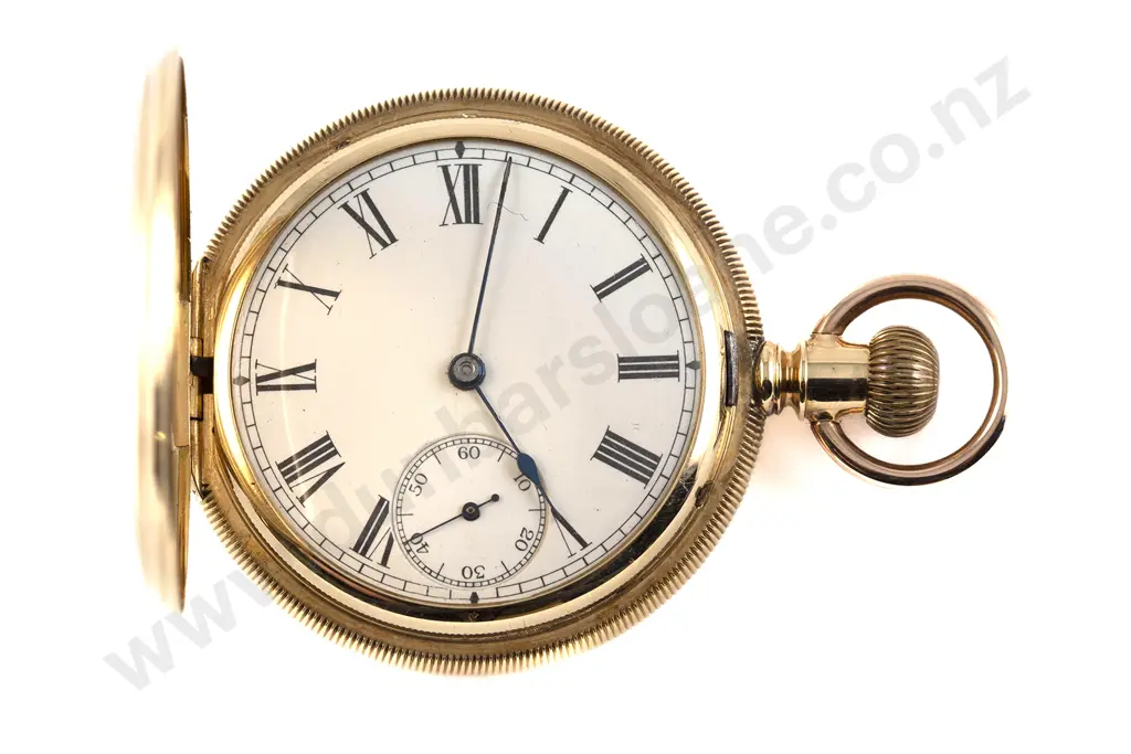 Waltham Riverside 14ct Hunter Cased Lever Wind Pocket Watch Image 1++