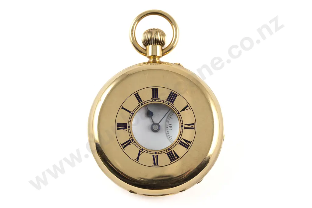 18ct Half Hunter Cased Lever Wind Pocket Watch Image 1++