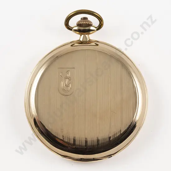 Unmarked Art Deco 14ct Hunter Cased Lever Wind Pocket Watch