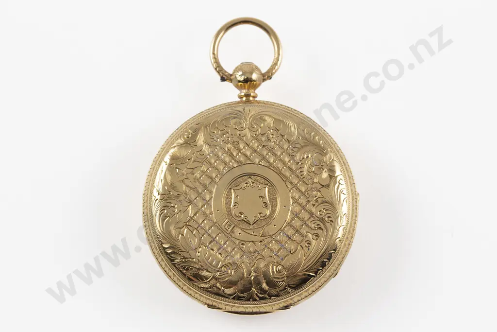18ct Large Open Face Key Wind Pocket Watch Image 1++