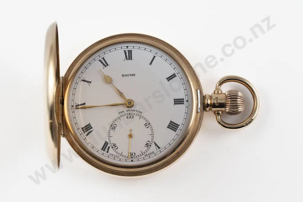 Baume The Spartan 9ct Hunter Cased Lever Wind Pocket Watch Image 1++