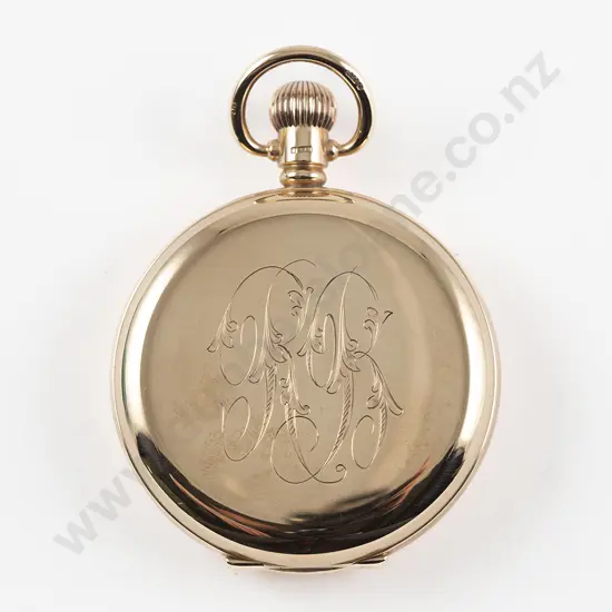 Baume The Spartan 9ct Hunter Cased Lever Wind Pocket Watch