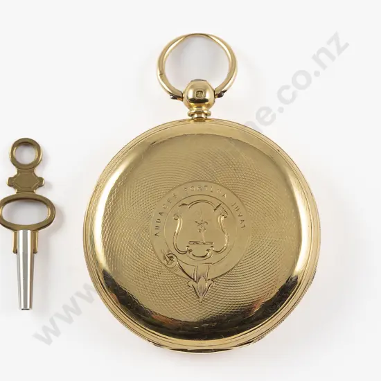 18ct Small Hunter Key Wind Pocket Watch