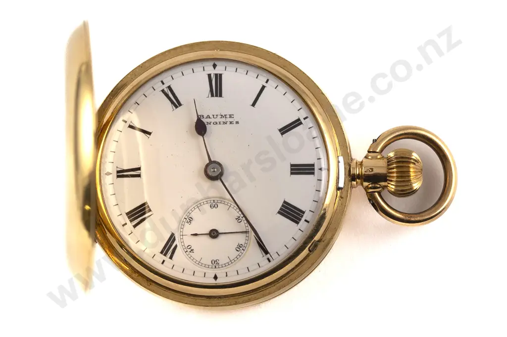 Baume Longines 18ct Small Hunter Cased Lever Wind Pocket Watch Image 1++