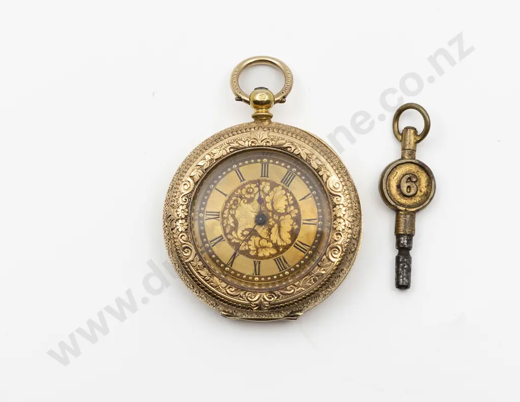 Dimier Freres & Co14ct Open Face Key Wind Small Pocket Watch Image 1++