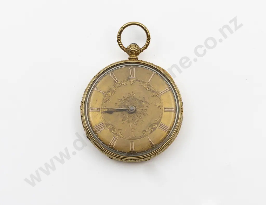 18ct Open Face Key Wind Pocket Watch Image 1++