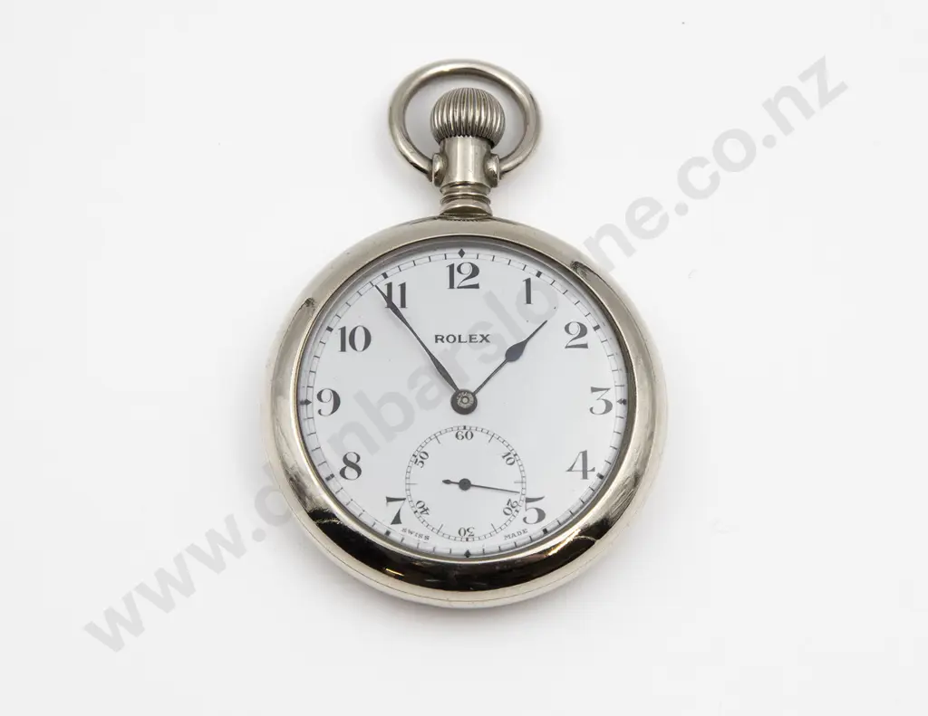 Omega Railway Swiss Made Chrome Plated Open Face Lever Wind Pocket Watch Image 1++