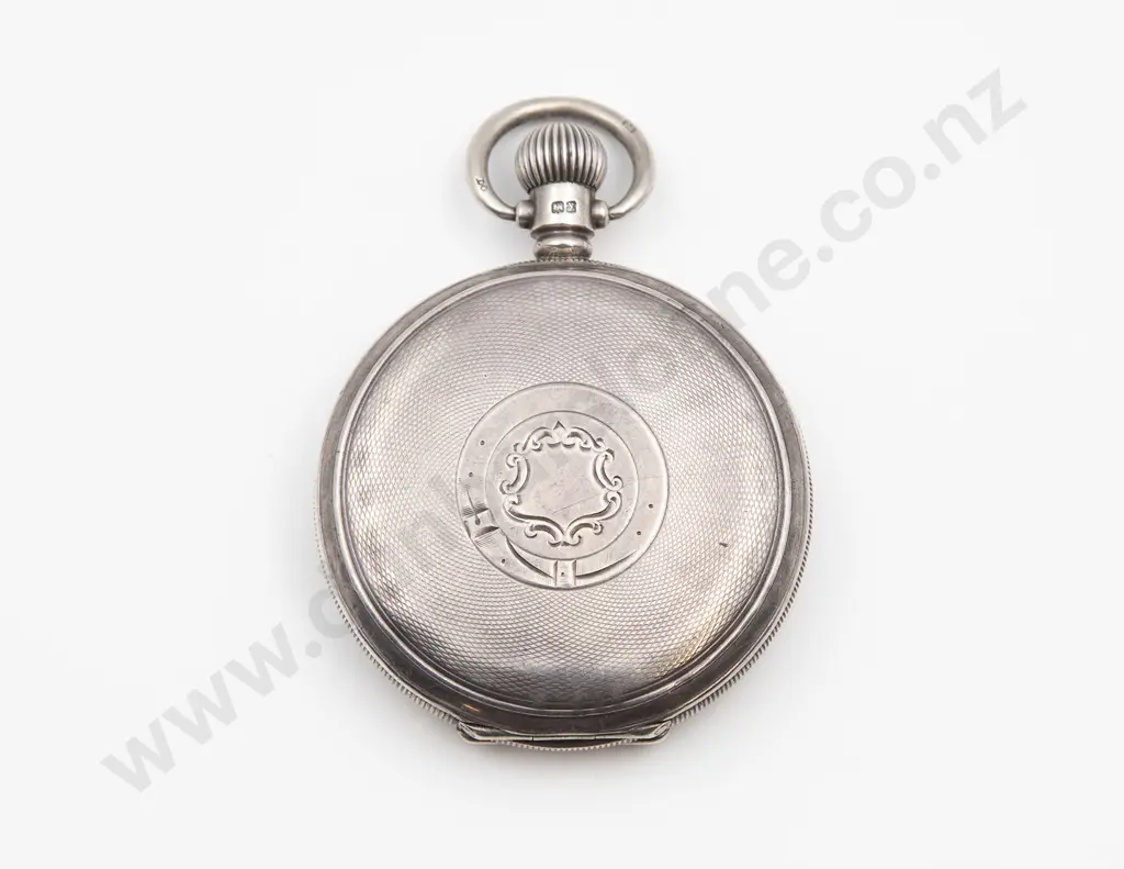 S/S Hunter Cased Lever Wind Pocket Watch Image 1++