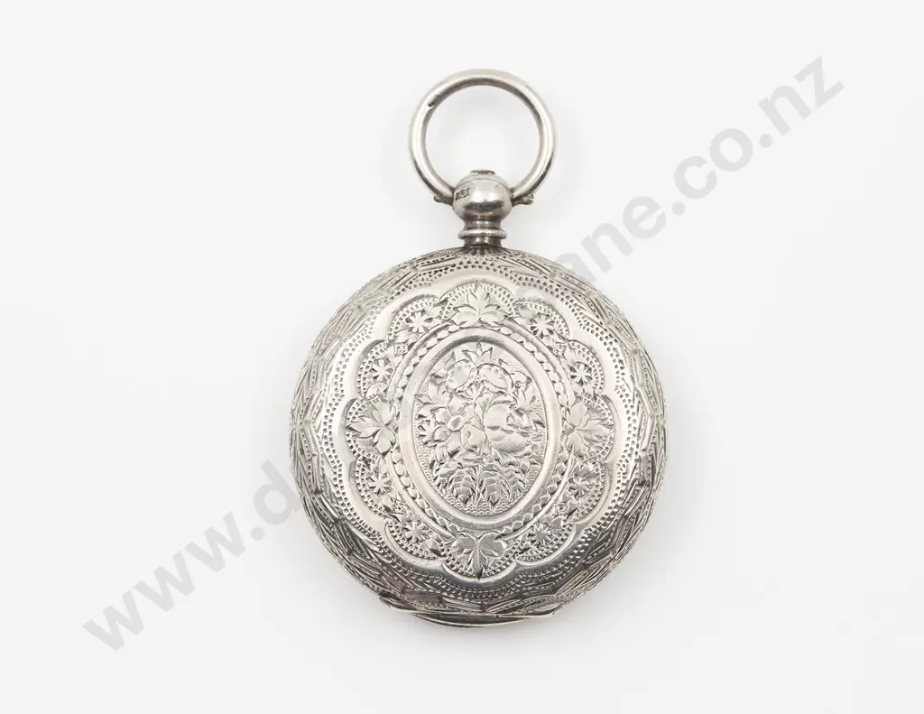 S/S Cased Open Face Key Wind Small Pocket Watch Image 1++
