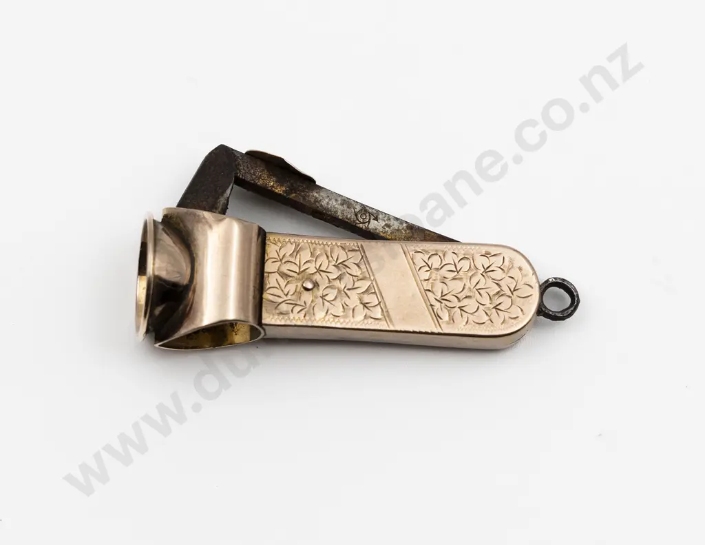 9ct Gold Cigar Cutter Albert Chain Fob Image 1++