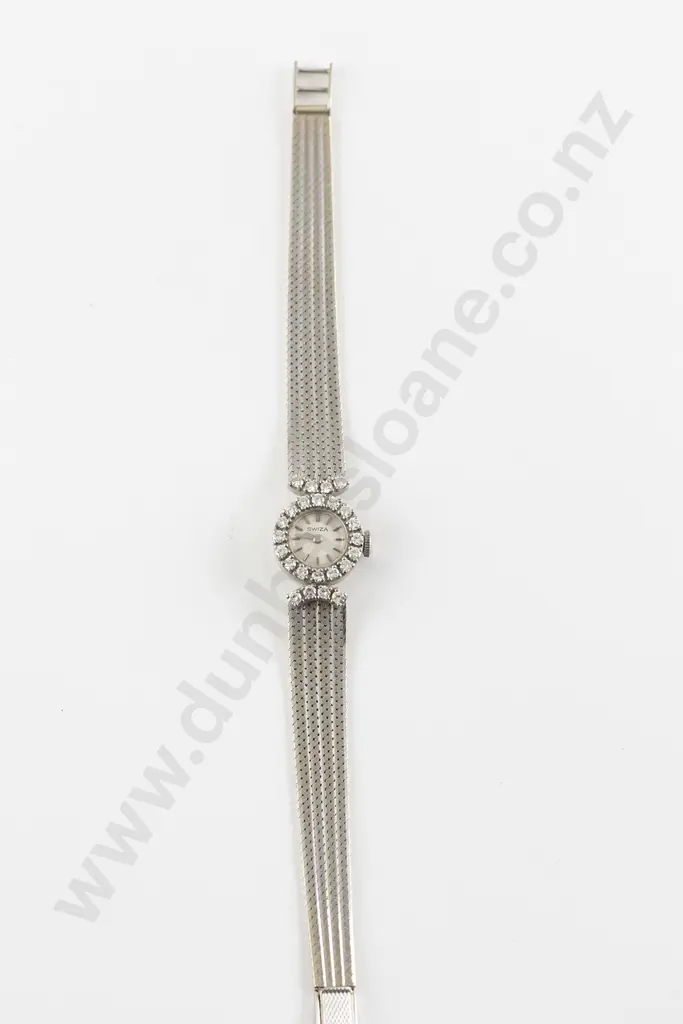 Swiza All 18ct White Gold and Diamond Ladies Manual Wind Cocktail Wrist Watch Image 1++