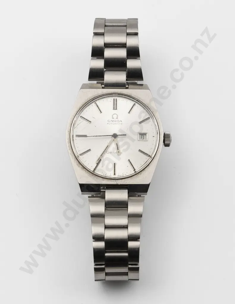 Vintage Omega Geneve Automatic Gents All Stainless Steel Wrist Watch Image 1++