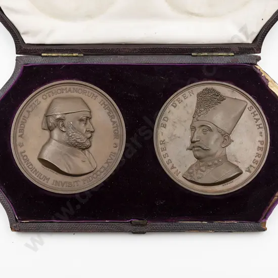 Part Cased Pair Victorian Bronze Medallions