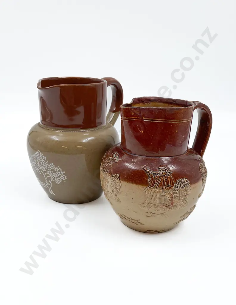 Victorian Doulton Lambeth  Stoneware Jug & Cadbury Stoneware Jug Image 1++