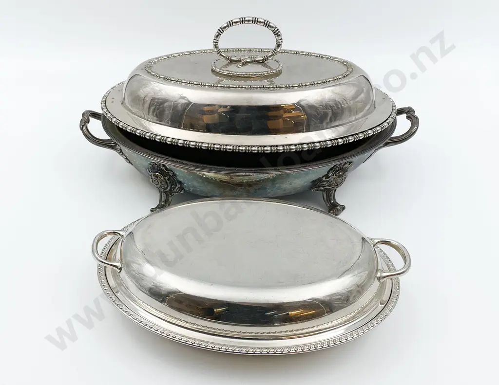 Two S/P Tureens One with Early Carlton Ware Ceramic Liner & Chafing Dish Image 1++