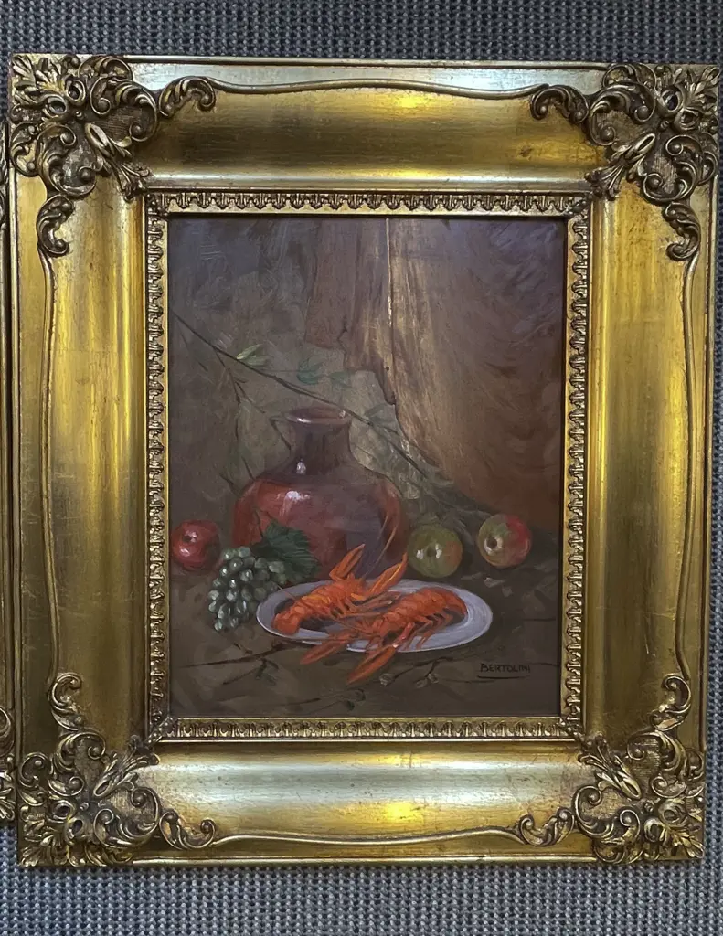 Pair of Gilt Framed Oil Still Lifes Image 1++