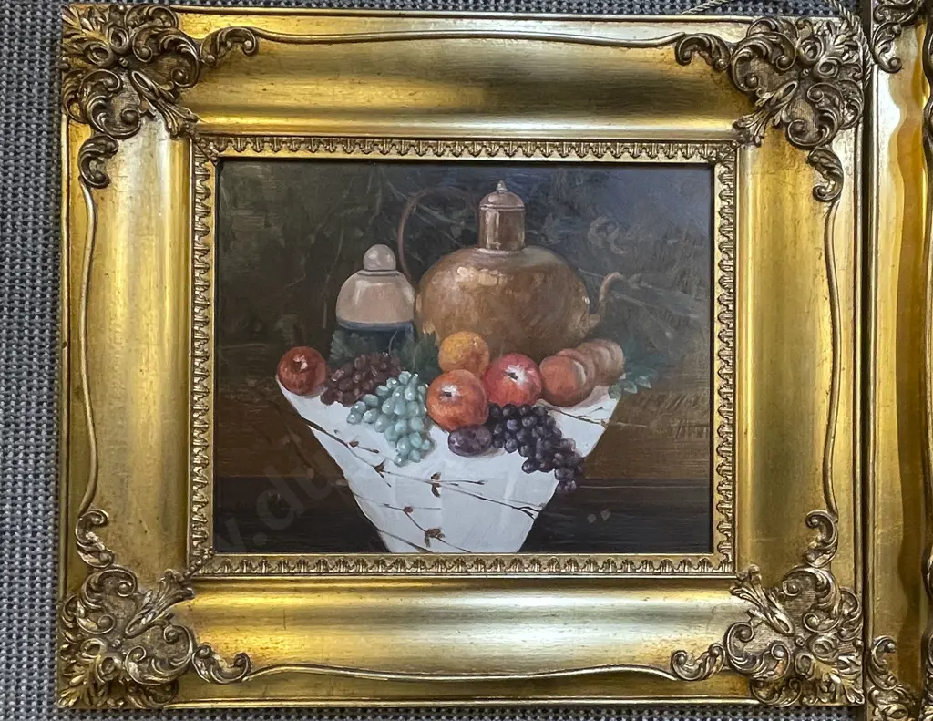 Pair of Gilt Framed Oil Still Lifes Image 1++