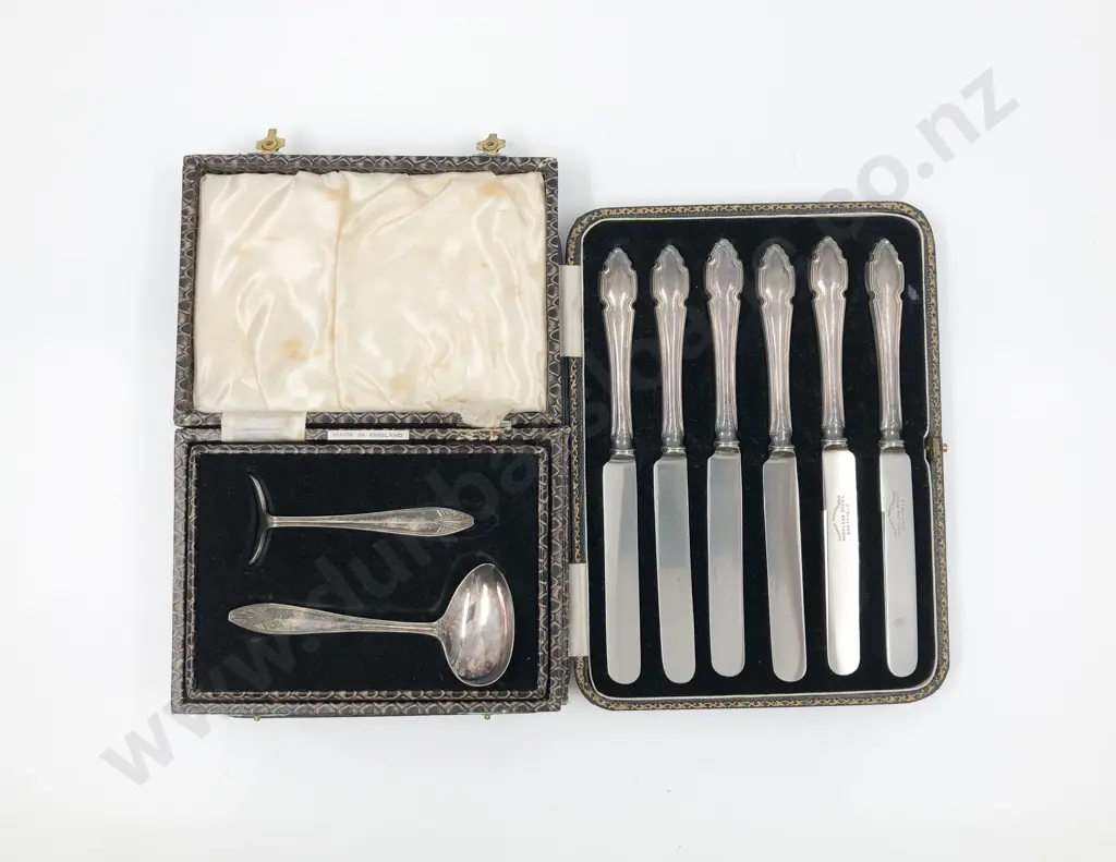 Boxed Set of 6 Small Knives with S/S Handles and Boxed S/P Baby Feeding Set Image 1++