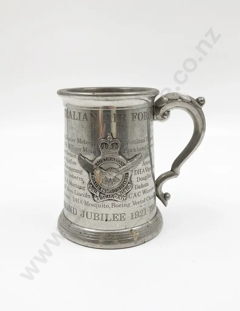 Royal Australian Air Force Diamond Jubilee Pewter Tankard 1981 Image 1++