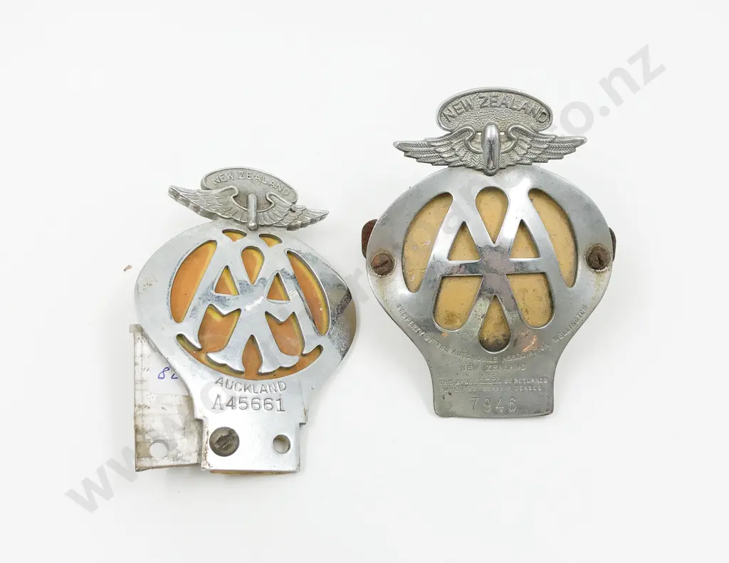 Two NZ Vintage AA Car Badges Image 1++