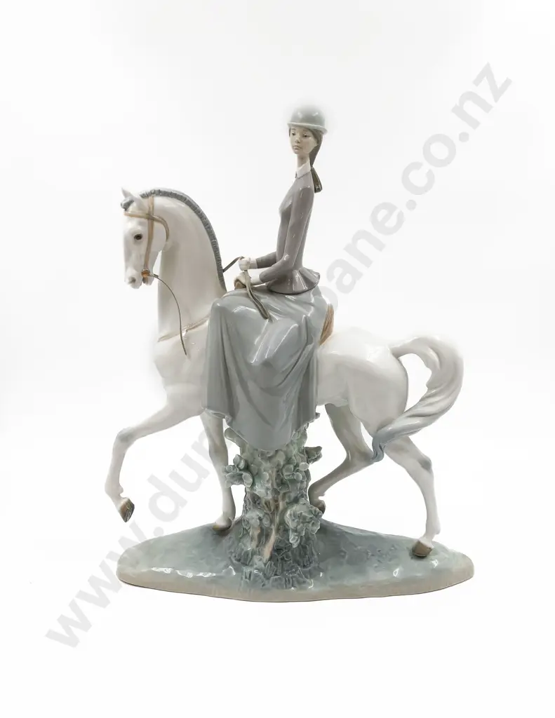 Large Lladro Figure Group of Lady Horse Riding Image 1++